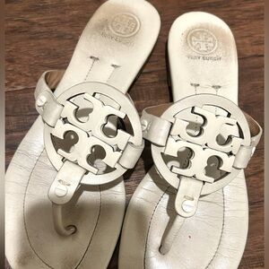 Creamy Light Tory Burch Miller Sandals Size 8